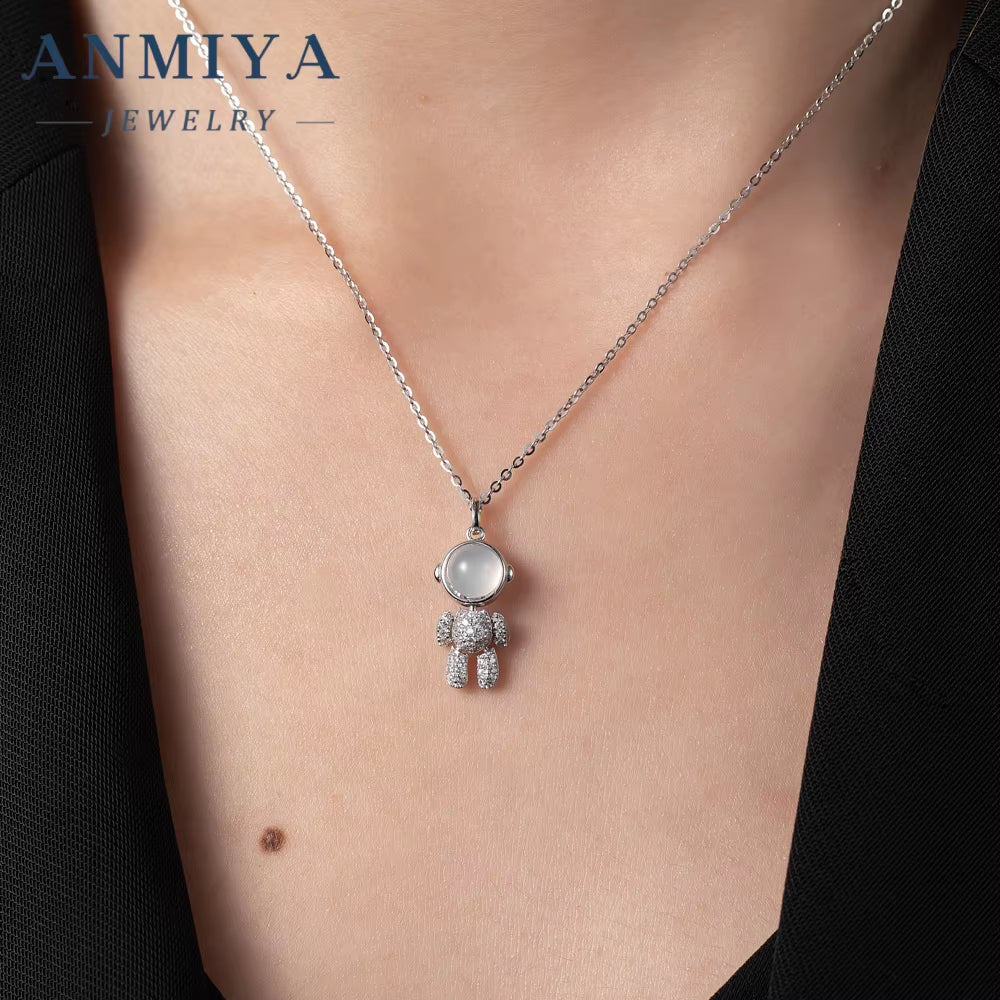 Hot Selling Fashion Jewelry 925 Sterling Silver Astronaut Spaceman Charm Pendant with 3D Effect