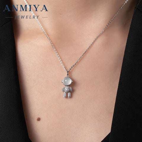 Hot Selling Fashion Jewelry 925 Sterling Silver Astronaut Spaceman Charm Pendant with 3D Effect