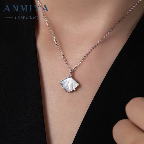 Fashion Ocean Series White Pearl Necklace Waterproof 18K Gold Plated 925 Silver Seashell Charm Necklaces for Women