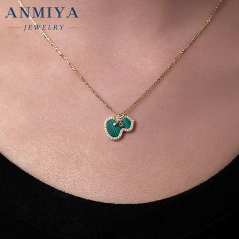 925 Sterling Silver Jewelry: Malachite Necklace, Crafted for Durability and Style