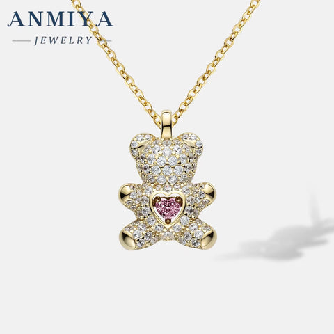 Bear Necklace Teddy Bear 18K Gold Plated Bear Pendant Necklace Jewelry Gift Necklace for Women