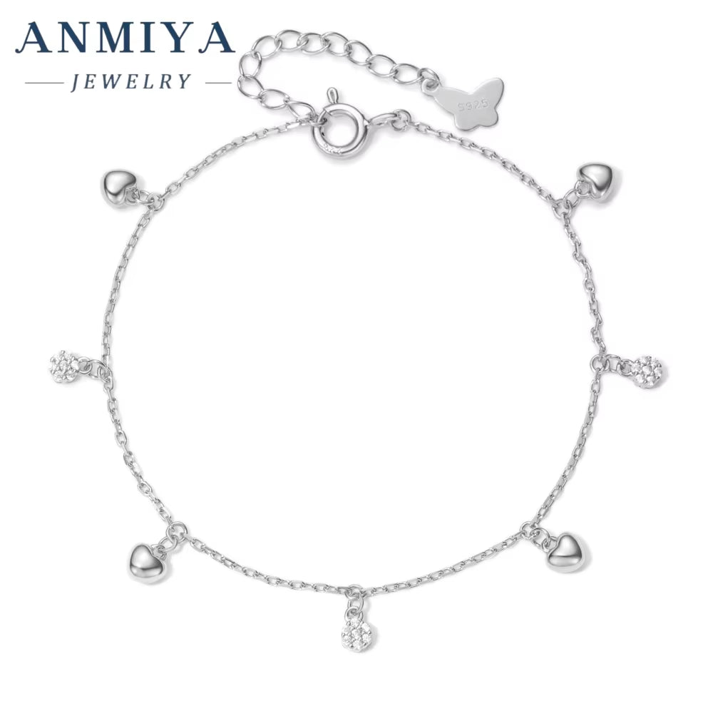 Wholesale Silver Jewelry Whimsical Clover Bracelet Multi-Heart & Floral Charms for Bridal Boutique Suppliers