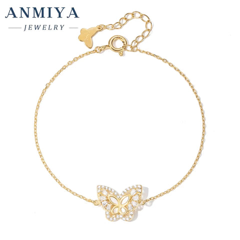 925 Sterling Silver Jewelry Clover Bracelet with Butterfly , Adjustable Chain & Hypoallergenic Design for Bridal Party Gift