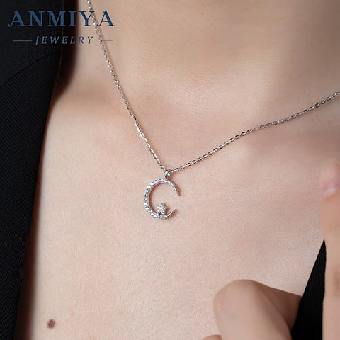 925 Sterling Silver Starburst Moon Star Necklace Celestial Necklace Valentine'S Day Gift