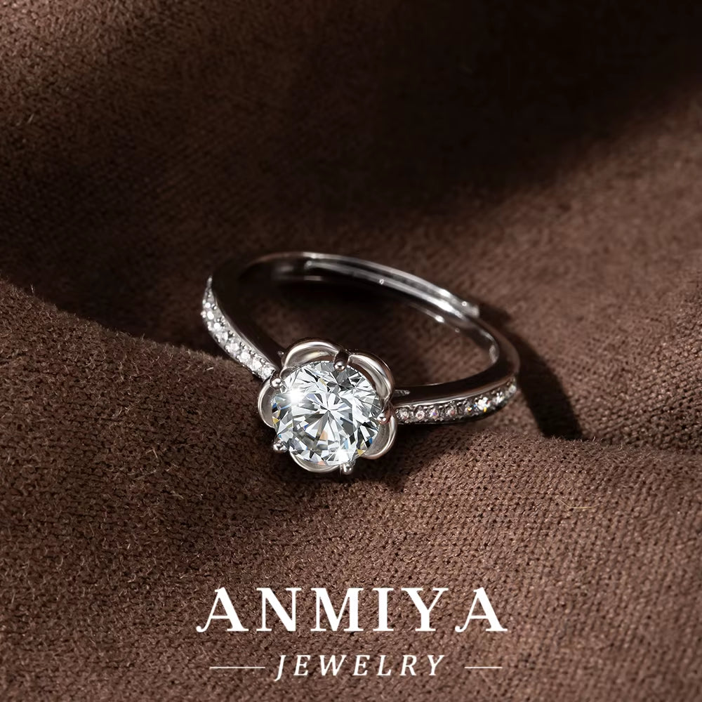 Garden Wedding Silver Jewelry - Water-Proof 925 Sterling Silver Moissanite Eternity Ring for Destination Brides