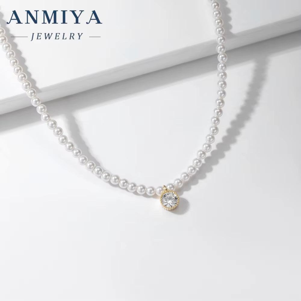 2024 18K Gold Plated Fashion Charms Choker 925 Silver Baroque Beaded Pink Zircon Bead Jewelry Pearl Necklaces for Women