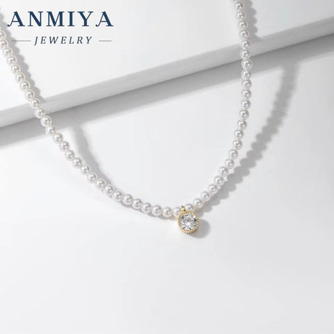 2024 18K Gold Plated Fashion Charms Choker 925 Silver Baroque Beaded Pink Zircon Bead Jewelry Pearl Necklaces for Women