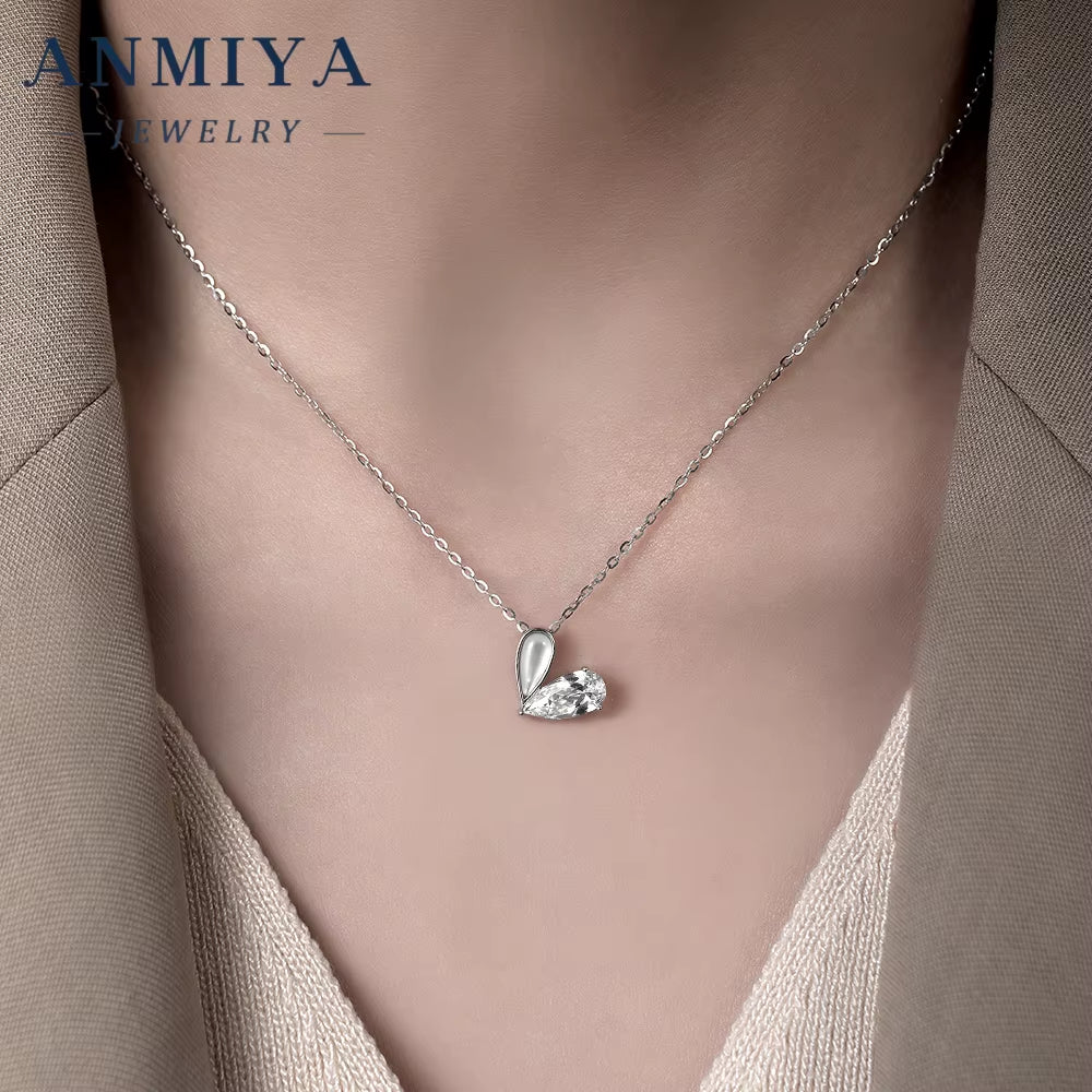 Adjustable Layering Silver Jewelry: Stackable Heart Charms with Opal and Zircon Accents for Customizable Styling