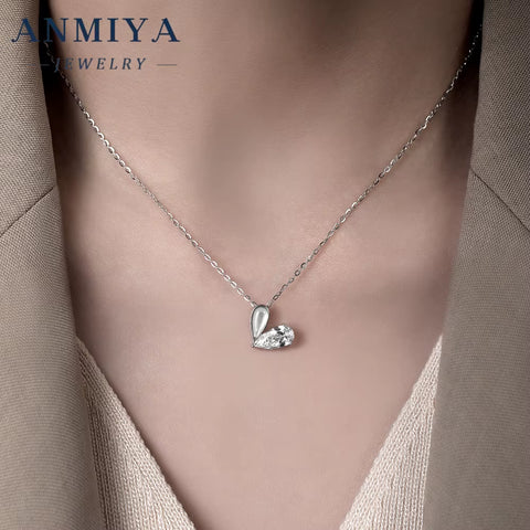 Adjustable Layering Silver Jewelry: Stackable Heart Charms with Opal and Zircon Accents for Customizable Styling