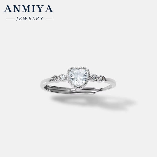 Fashion Jewelry Ring Manufacturer 5A Zircon Stone Ring Eternity Heart Ice Cut Ring for Women Lover