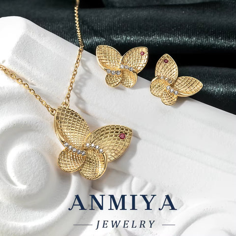 Silver Jewelry 925 Set - Butterfly 925 Necklace & Earrings, Sterling Silver Romantic Gift
