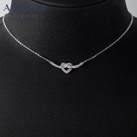 INS Trendy Fashion 925 Sterling Silver Couple Necklace Niche Heart Shape Fine Jewelry Necklaces for Girl