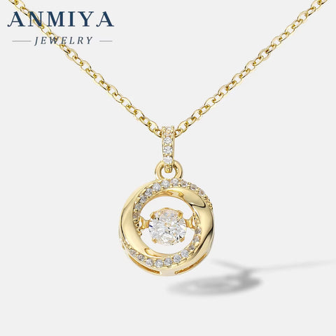 Fashion Jewelry White Gold Plated 925 Sterling Silver Chain round Moissanite Diamond Pendant Women Necklace with GRA Certificate