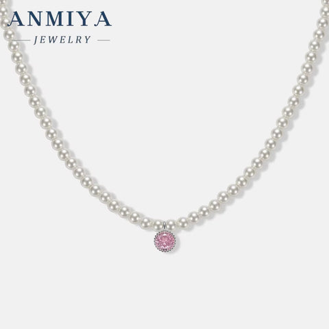 2024 18K Gold Plated Fashion Charms Choker 925 Silver Baroque Beaded Pink Zircon Bead Jewelry Pearl Necklaces for Women