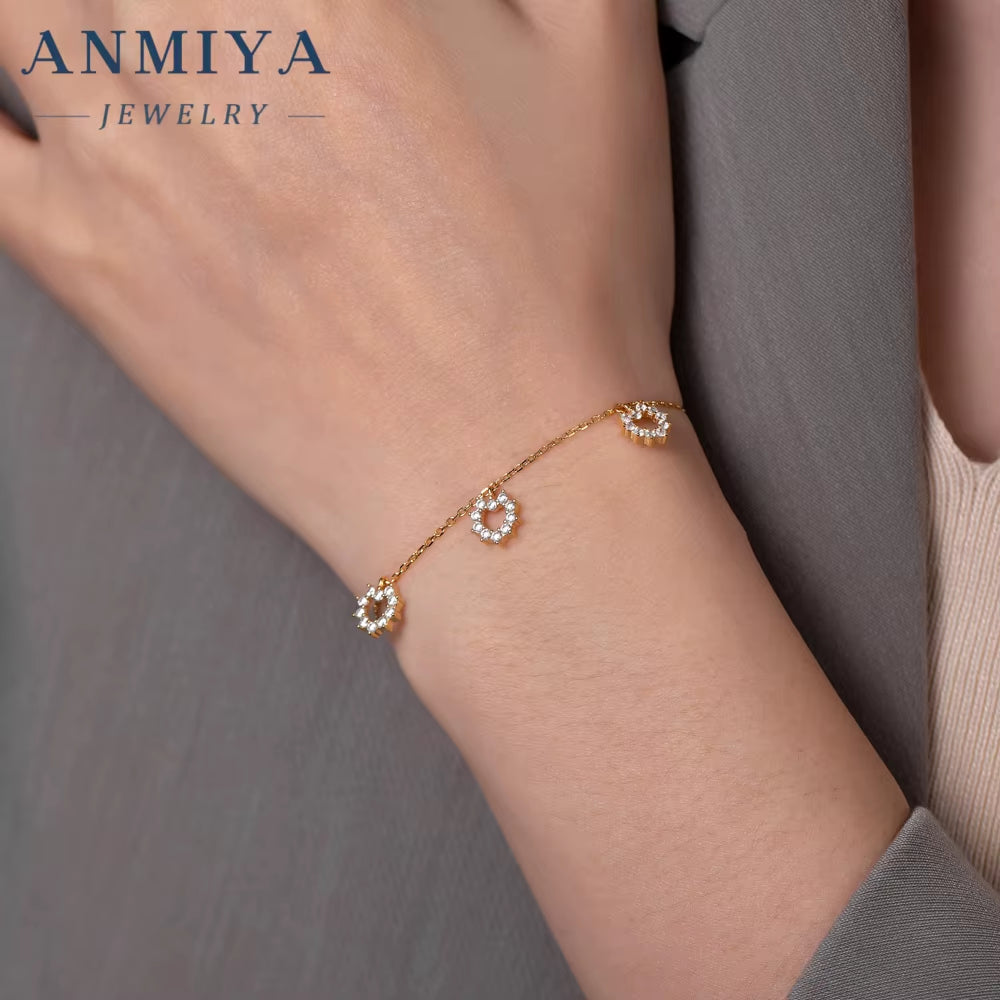 Wholesale 14K Gold 925 Silver Ins Hot Sales Fine Zircon Bracelet Bling Bling Trendy Wedding Link Customizable Ladies Gift