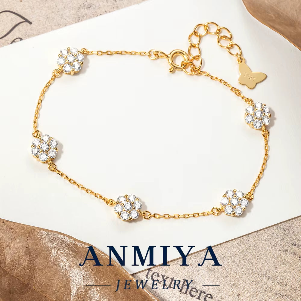 Minimalist Silver Clover Bracelet Thin Chain Jewelry, 925 Sterling Subtle Jewelry for Stacking