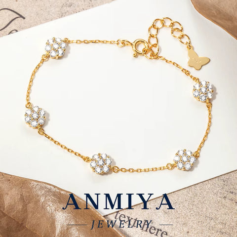 Minimalist Silver Clover Bracelet Thin Chain Jewelry, 925 Sterling Subtle Jewelry for Stacking