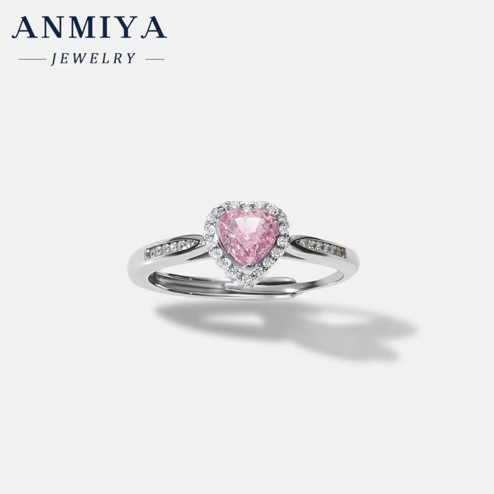 Fashion Jewelry Ring Manufacturer 5A Zircon Stone Ring Eternity Heart Ice Cut Ring for Women Lover