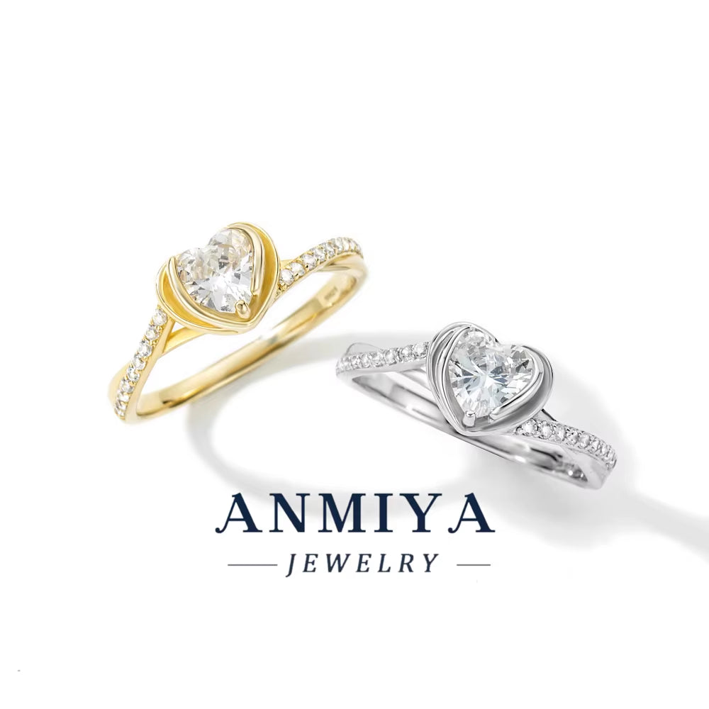 Factory Wholesale 5A CZ Hypoallergenic Waterproof 100% 925 Sterling Silver Promise Engagement Heart Rings