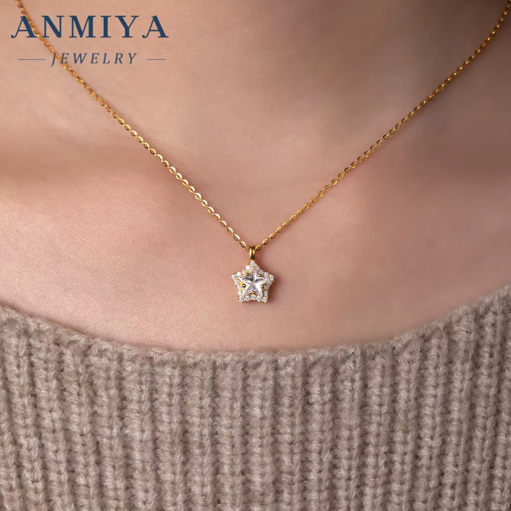 Everyday Silver 925 Star Jewelry Set, Versatile Sterling Silver Jewelry for Women, Lightweight 925 Silver Necklace & Earrings