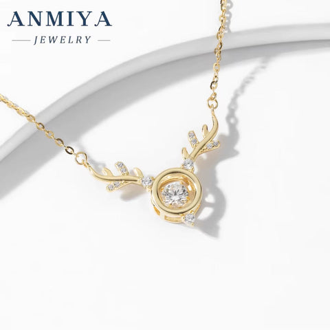 S925 Silver High Quality Trendy Elk Shape Collarbone Fashion Jewelry Necklace for Women Girl