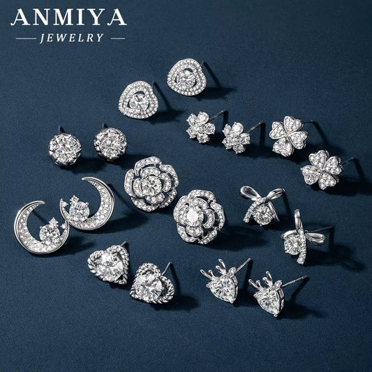 Moissanite 925 Silver Jewelry Set - Matching Earrings and Necklace, Sterling Silver 925 Jewelry with Sparkling Moissanite