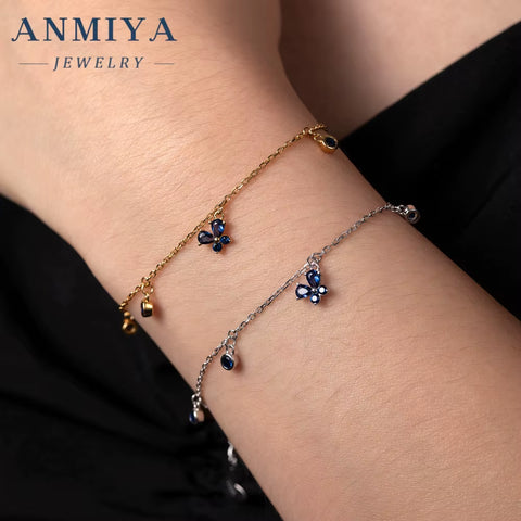 INS Fashion Bracelets Colorful Butterfly Charm Bracelet Fine 925 Silver Jewelry Bangle for Women