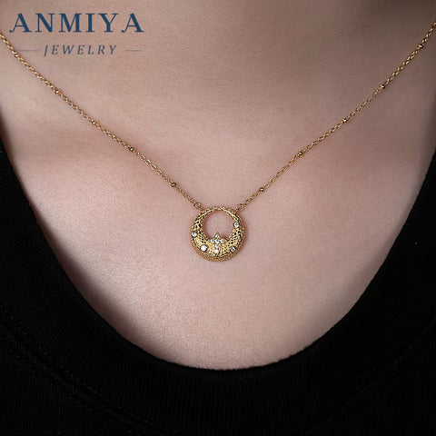 Silver 925 Jewelry Set - Moon 925 Necklace & Earring, Sterling Silver Modern Design