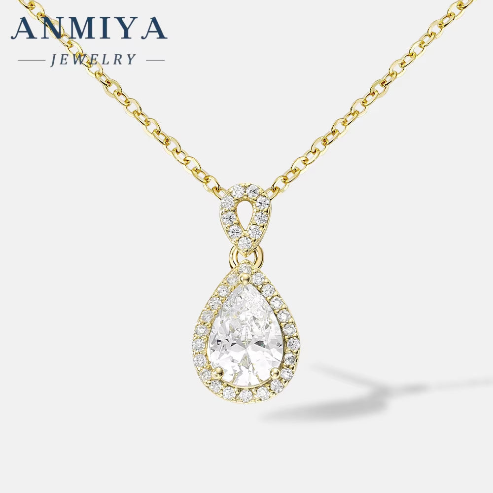 925 Iced Out Flower Shape Charm Chain Gold Plated Silver White Zircon Necklaces Pendant Necklace Fashion Zircon Link Chain