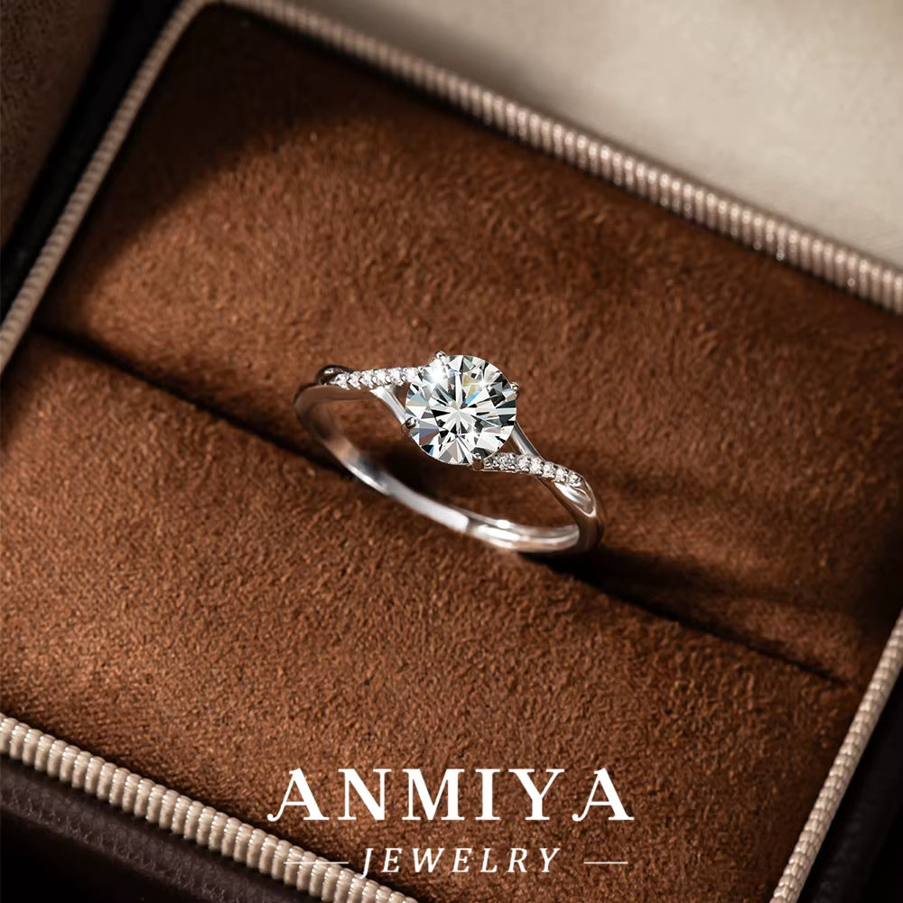 Mother'S Day Silver Jewelry - 925 Sterling Silver Moissanite Birthstone Ring with Custom Engraving Service