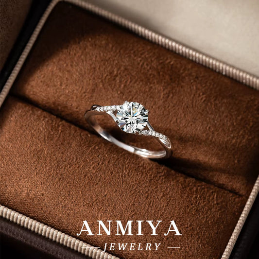 Mother'S Day Silver Jewelry - 925 Sterling Silver Moissanite Birthstone Ring with Custom Engraving Service