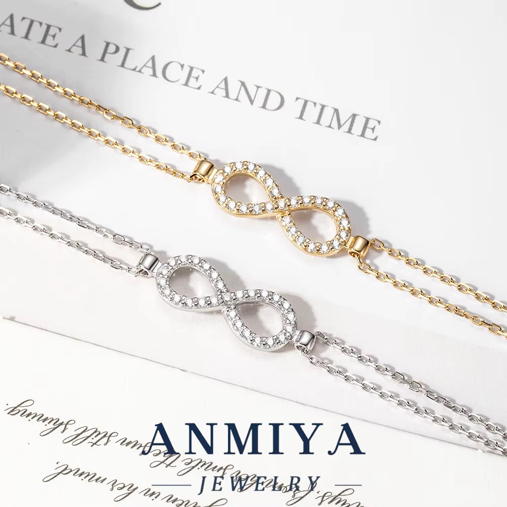 925 Sterling Silver Jewelry Clover & Mobius Strip Bracelet with Infinity Symbol Design for Eternal Love Gifts