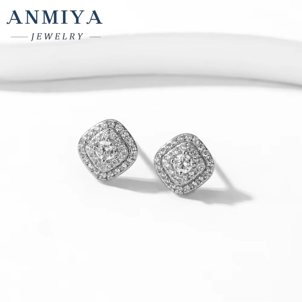 2024 New Fashion Prom Earrings Shiny Geometry Rhombus Earrings Rhinestone Stud Earrings for Women