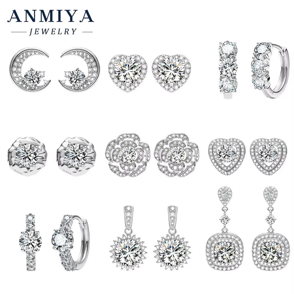 GRA Certified Moissanite 925 Silver Jewelry - Matching Earring Necklace Set, Premium Sterling Silver Jewelry Package