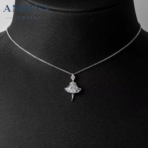 Wholesale New Tide 925 Sterling Silver Elf Pendant Chain Zircon Angel Little Girl Necklace for Women Fashion