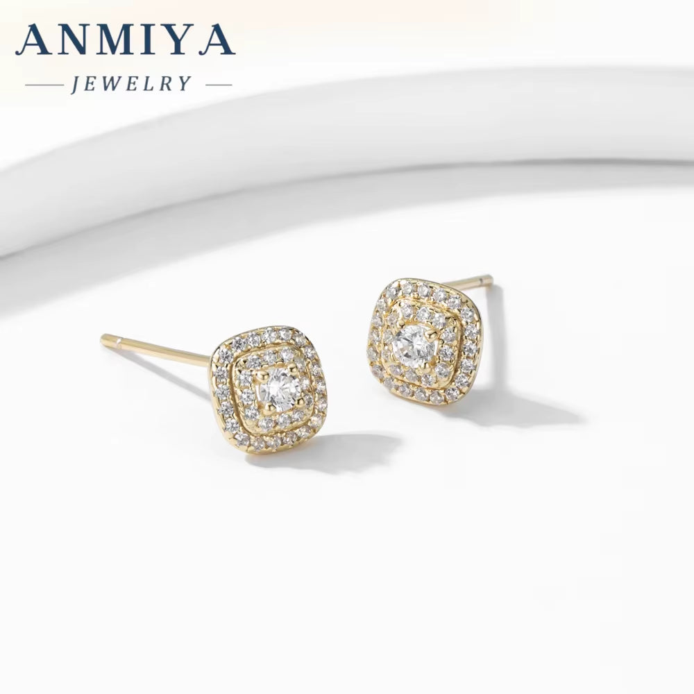 2024 New Fashion Prom Earrings Shiny Geometry Rhombus Earrings Rhinestone Stud Earrings for Women