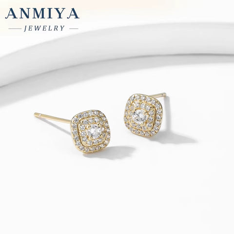 2024 New Fashion Prom Earrings Shiny Geometry Rhombus Earrings Rhinestone Stud Earrings for Women