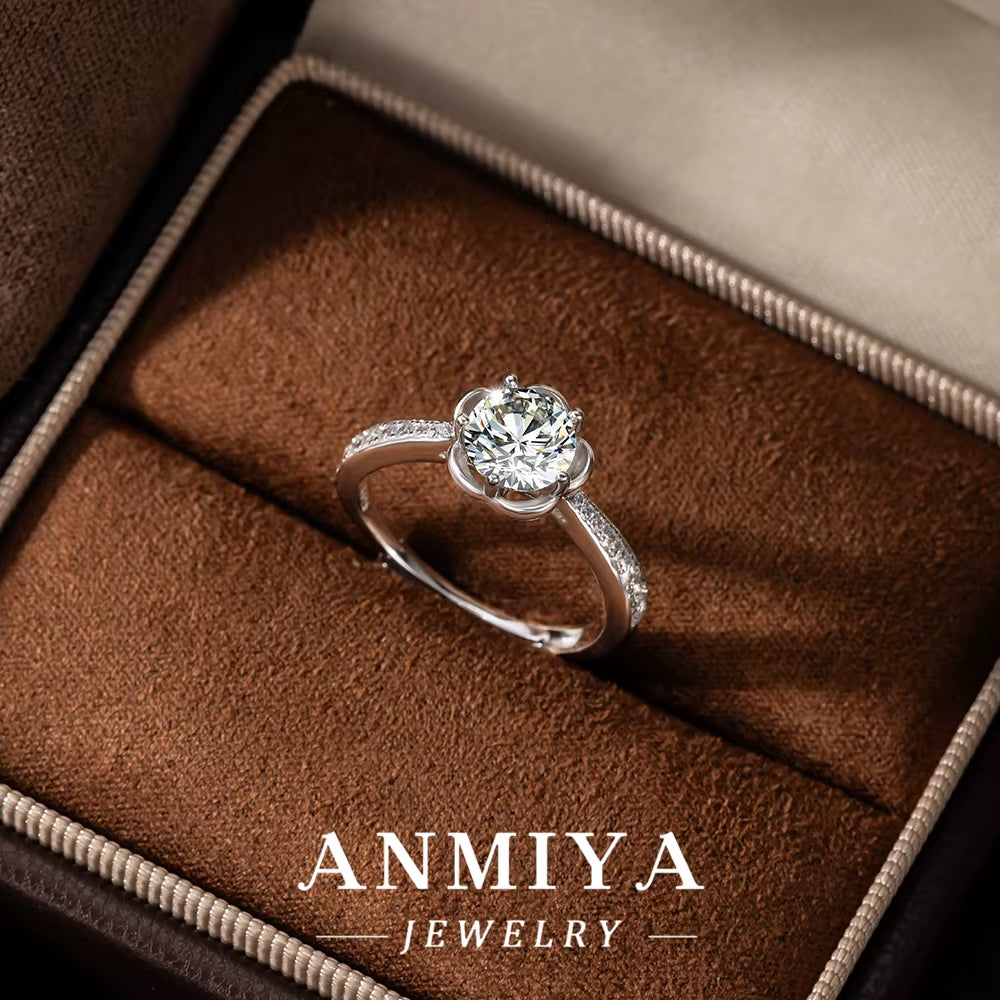 Garden Wedding Silver Jewelry - Water-Proof 925 Sterling Silver Moissanite Eternity Ring for Destination Brides