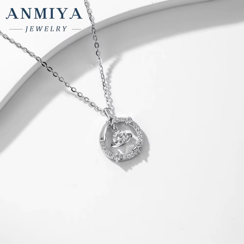 Fashion High Quality Hollow Celestial Star Silver 925 Necklaces for Women Wholesale