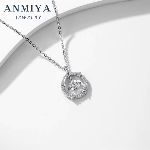 Fashion High Quality Hollow Celestial Star Silver 925 Necklaces for Women Wholesale