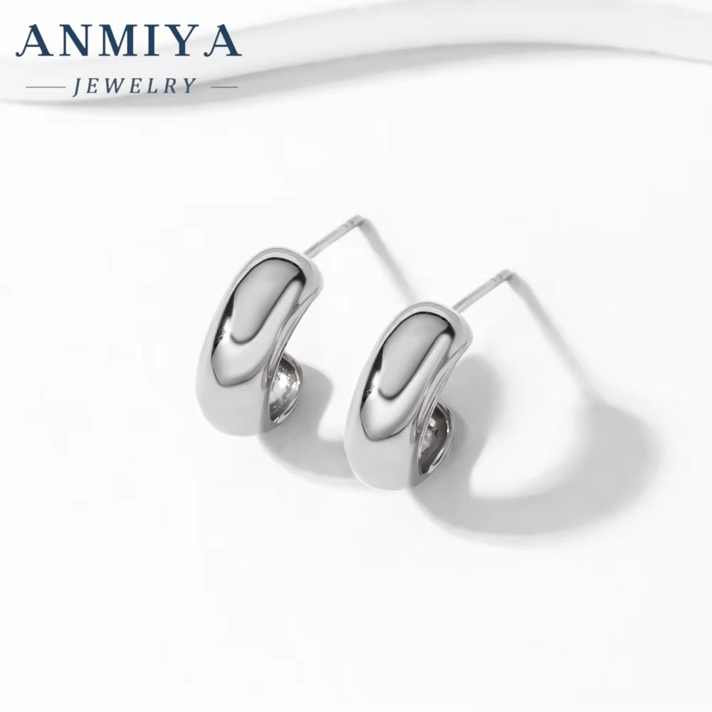 2024 Hot Temperament Fashionable Statement Fine Jewelry Earrings Circle 925 Sterling Silver for Women