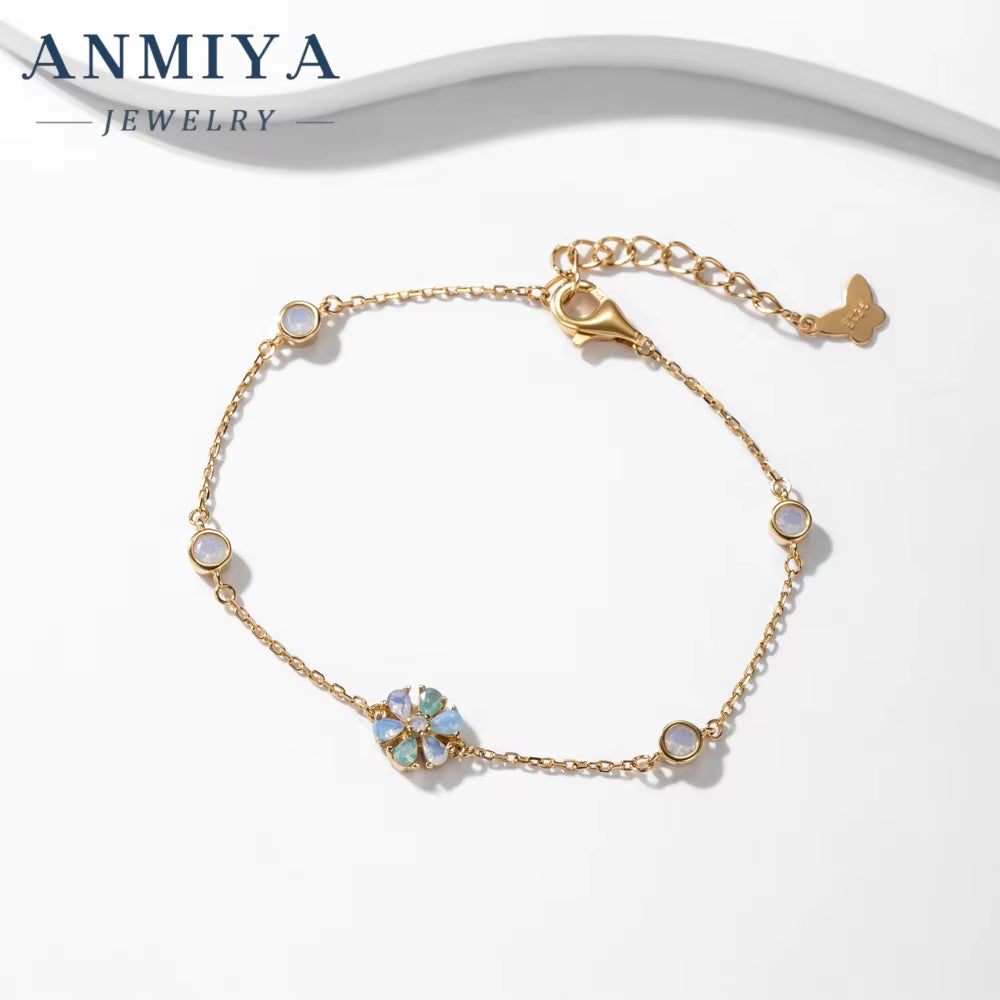 Fashion Style Flower Shape Cz Diamond 14K 18K 925 Silver Jewelry Gold Women Bracelet for Girls Custom Bracelets