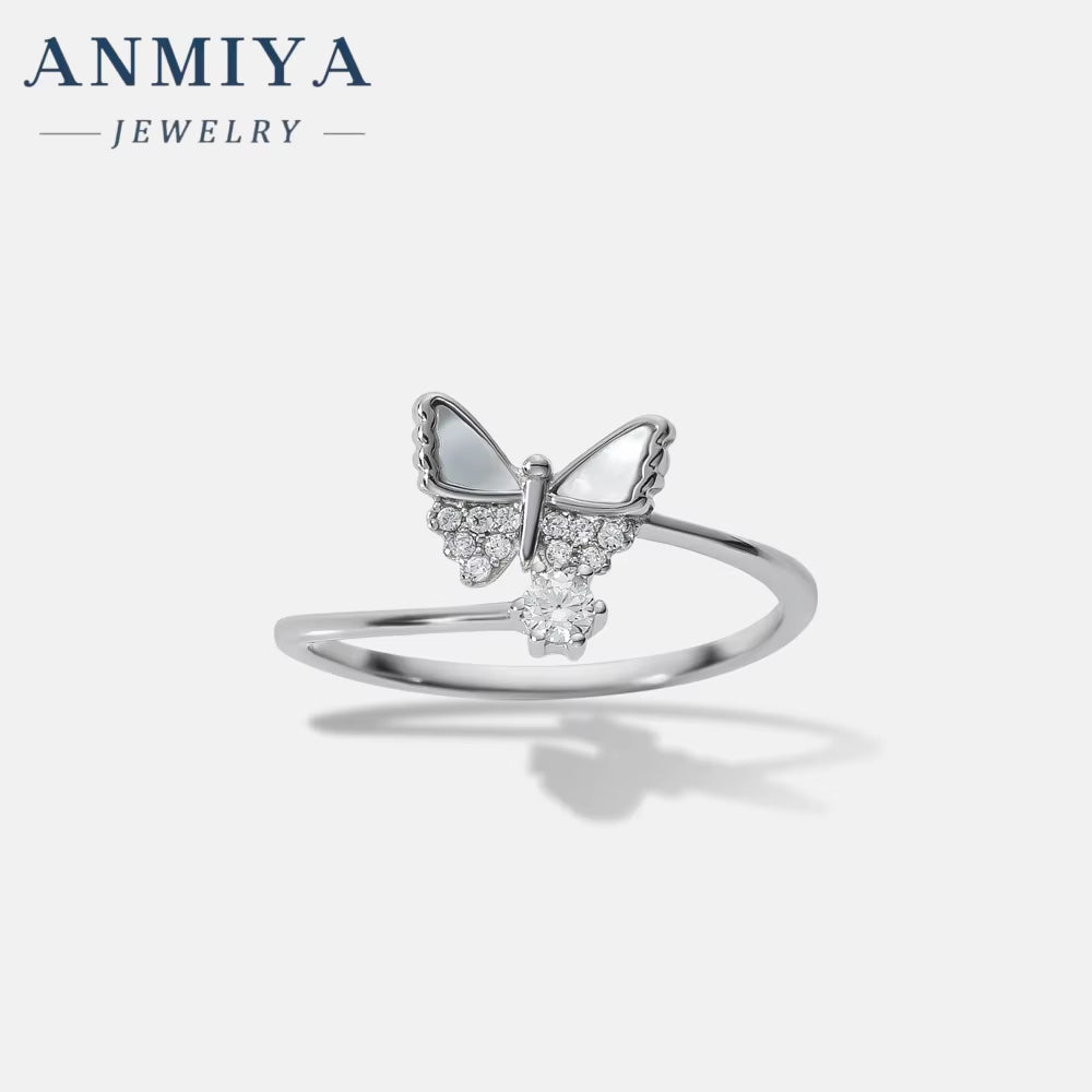 925 Sterling Silver Rings Big Zircon Stone Wholesale Jewelry Woman Snake Butterfly Flower Leaf OEM round Engagement Bands Rings