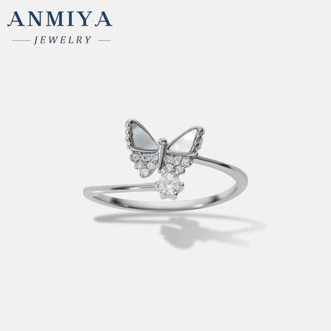 925 Sterling Silver Rings Big Zircon Stone Wholesale Jewelry Woman Snake Butterfly Flower Leaf OEM round Engagement Bands Rings