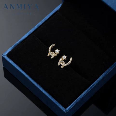 Wholesale New Tide Hot Sales Brand Zircon Star Jewelry Stud Earrings for Women Trendy
