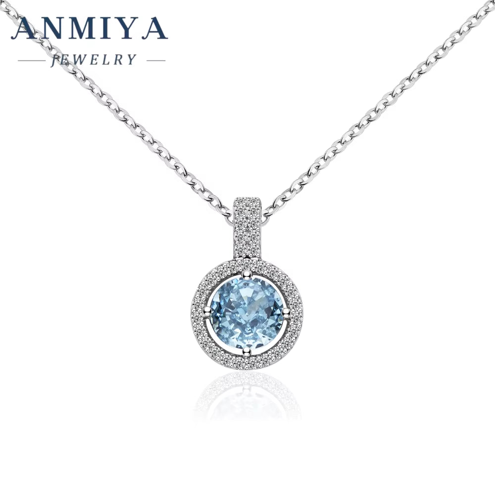 Iced Out Chain Pendant Diamond Custom Necklace Silver 925 round Brilliant Cut Zircon Jewelry Necklace