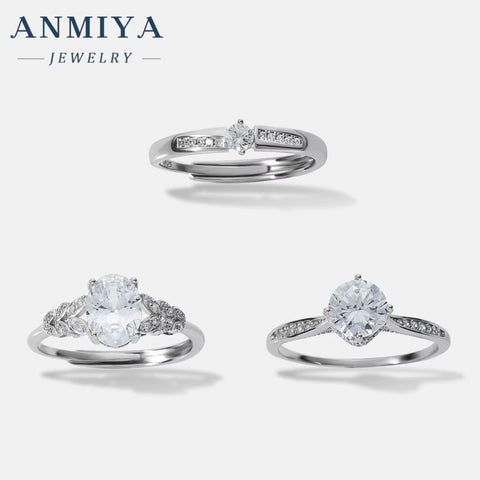 Jewelry Cubic Zirconia Engagement Wedding 925 Sterling Silver Oval Rings for Girls Engagement Rings