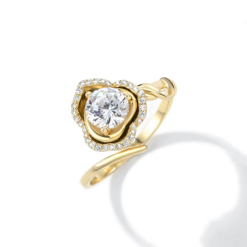 Wholesale 925 Sterling Silver White Gold Plated 5A Zircon Wedding Ring Set Women Fine Jewelry