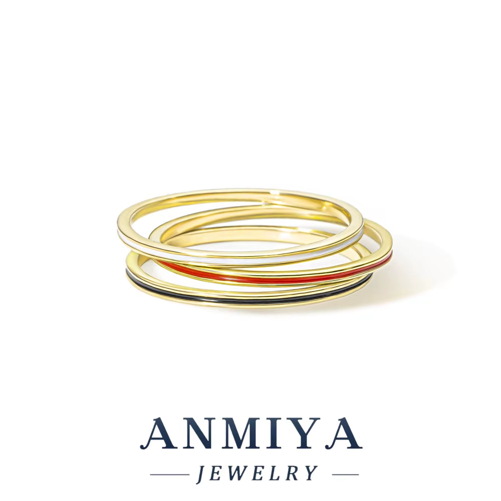 Fashion Jewelry 925 Sterling Silver Stacked Wear Ring Jewelry for Women 18K Gold Plated 925 Silver Wedding Engagement Rings