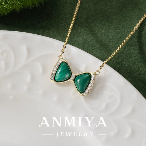 925 Sterling Silver Jewelry: Malachite Necklace, Crafted for Durability and Style